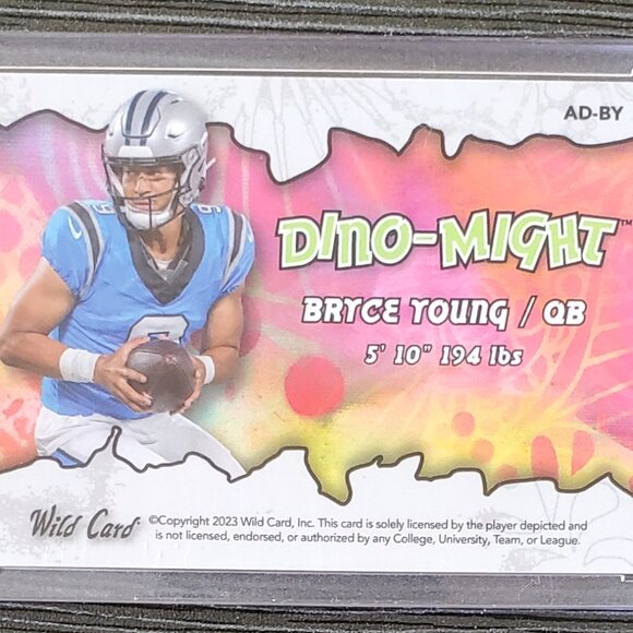 Bryce Young 2023 Wild Card Alumination  Dino-Might RC #AD-BY Rookie Panthers /15 - Picture 5 of 5